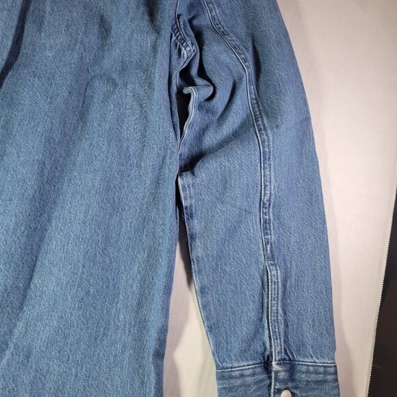 Madewell Women Casual Professional Cotton Denim Long-Sleeve Button-Up Shirt - Picture 10 of 10